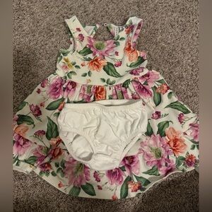 Janie and Jack Floral Diaper Cover Set - Pink and Green